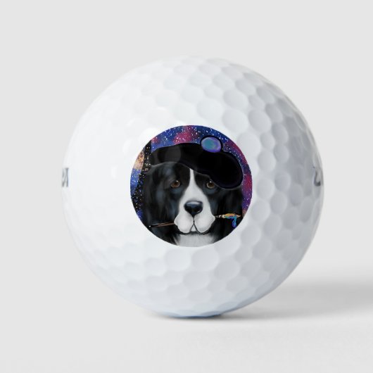 Neufundländer Hund Golfball (Vorderseite)