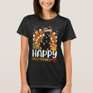 Neufundländer Hund Halloween Weihnachten Frohe Hal T-Shirt