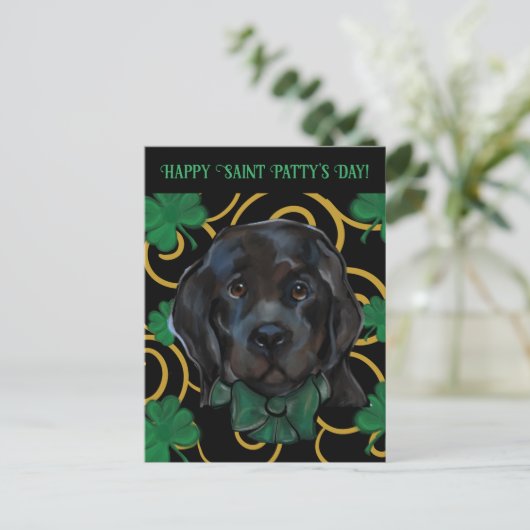 Neufundländer Hund Postkarte (Stehend Vorderseite)
