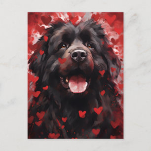 Neufundländer Hund Valentinstag Postkarte