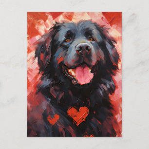 Neufundländer Hund Valentinstag Postkarte
