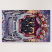 Neufundländer Hund Valentinstag  Puzzle (Horizontal)