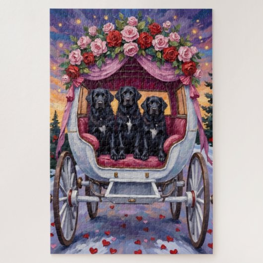 Neufundländer Hund Valentinstag  Puzzle (Vertikal)