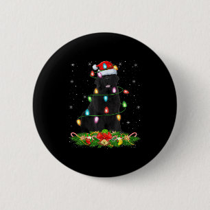 Neufundländer-Hund Weihnachtsbeleuchtung Lustiger Button