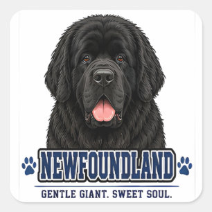 🐾 Neufundländer-Hundefan-Geschenk 🐾 Quadratischer Aufkleber