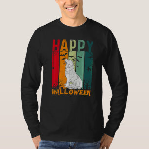 Neufundländer Retro-Stil Halloween-Abendessen Par T-Shirt