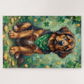 Neufundländer St. Patrick’s Day Glückshund Puzzle (Horizontal)