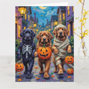 Neufundländer Süßigkeitenbetteln Halloween-Kostüme Karte