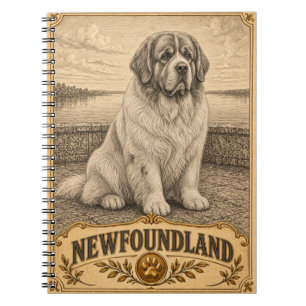 Neufundländer, Vintage Heritage Hund Notizblock