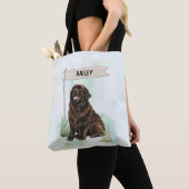 Neufundländer-Wasserfarbe Personalisierter Hund Tasche (Von Nahem)