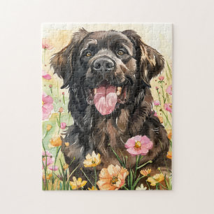 Neufundländer-Wasserfarben-Puzzle Puzzle