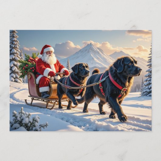 Neufundländer-Weihnachtskarte Feiertagskarte (Vorderseite)