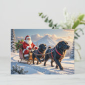 Neufundländer-Weihnachtskarte Feiertagskarte (Stehend Vorderseite)