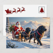 Neufundländer-Weihnachtskarte Feiertagskarte (Vorne/Hinten)