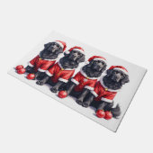 Neufundländer-Weihnachtskleid Santa-Hut Fußmatte (Schrägansicht)