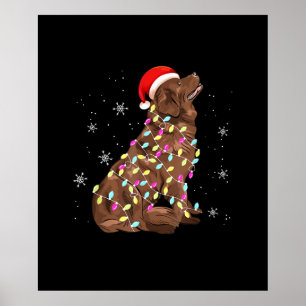 Neufundländer-Weihnachtslicht   Lustiger Hundebesi Poster