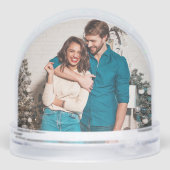 Neugeborene als Foto von Herrn und Frau Rot Schneekugeln (Rückseite)