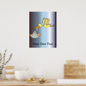 Neugeborene Ankunft - Flying Stork Lieferung Poster (Küche)