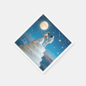 Neugeborene Astronauten auf einer Hochzeitstorte Serviette (Ecke)