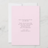 Neugeborene Baby Foto Collage Stats Rosa Geburt Ankündigung (Rückseite)