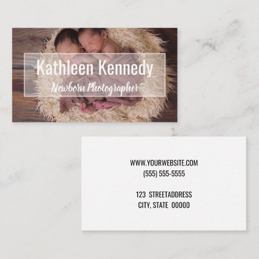 Neugeborene Baby-Fotografie-modernes minimales Visitenkarte (Vorne/Hinten)