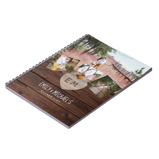 Neugeborene BUCKET LIST Foto Rustikale Lila Blüte Notizblock (Linke Seite)