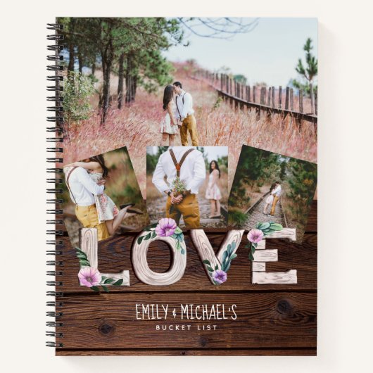 Neugeborene BUCKET LIST Foto Rustikale Lila Blüte Notizblock (Vorderseite)