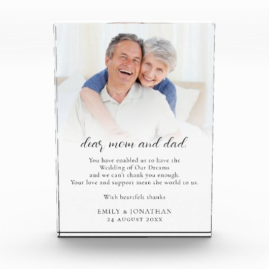 Neugeborene dank der Hochzeit von Eltern Fotoblock (Vorderseite)