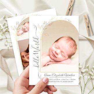 Neugeborene Einführung Baby Girl Birth Stats 5 Fot Ankündigung