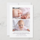 Neugeborene Elegant Einführung Foto Collage Geburt Ankündigung (Rückseite)