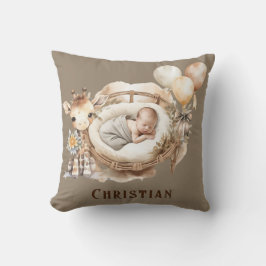 Neugeborene Erde Tone Giraffe Balloons Babydusche Kissen