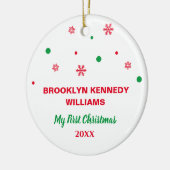 Neugeborene Erste Weihnachtszeit Niedlich New Baby Keramik Ornament (Links)