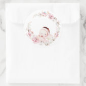 Neugeborene Floral Runder Aufkleber (Tasche)