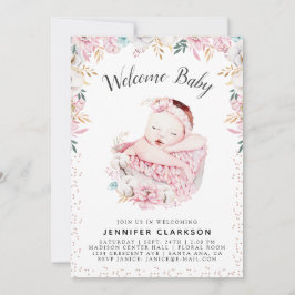 Neugeborene Floral Welcome Baby Einladung