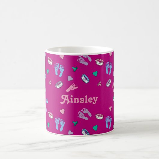 Neugeborene Footprints Binkys und ID-Muster Kaffeetasse (Mittel)