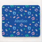 Neugeborene Footprints Binkys und ID-Muster Mousepad (Vorne)