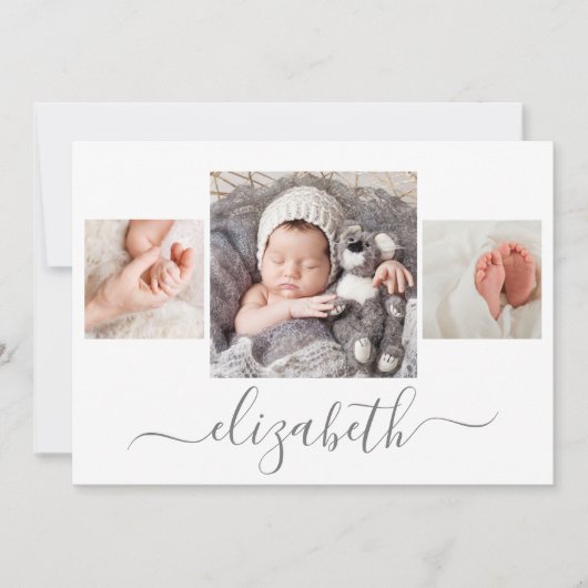 Neugeborene Foto Collage Geburtsankündigungen (Vorderseite)