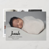 Neugeborene Foto Collage Typografy Overlay Birth Ankündigung (Vorne/Hinten)