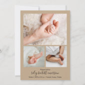 Neugeborene Foto Collage Weihnachts-Geburtserkläru (Rückseite)