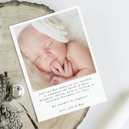 Neugeborene Foto Kalligraphie Geburt Ankündigung