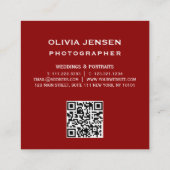 Neugeborene Fotografie Baby Fotograf Foto Quadratische Visitenkarte (Rückseite)