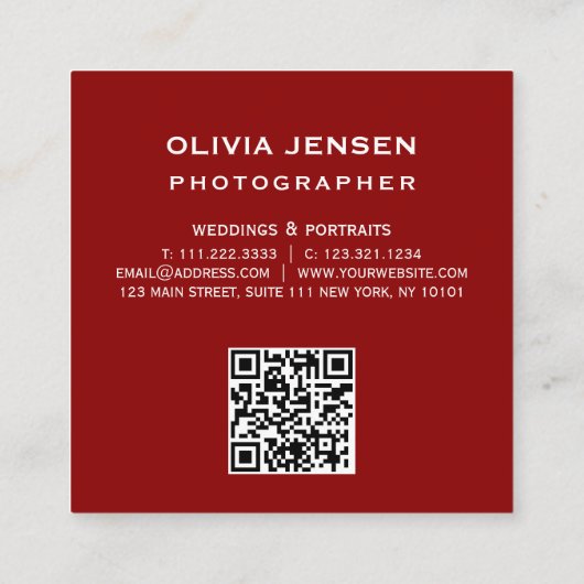 Neugeborene Fotografie Baby Fotograf Foto Quadratische Visitenkarte (Rückseite)