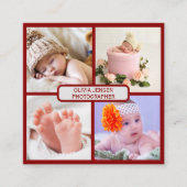 Neugeborene Fotografie Baby Fotograf Foto Quadratische Visitenkarte (Vorderseite)