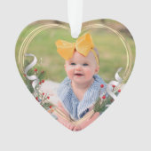 Neugeborene Geburtsinfo Benutzerdefiniertes Foto 1 Ornament (Vorderseite)
