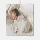 Neugeborene Geburtsstaten Ankündigung Baby Foto Keramikornament (Links)