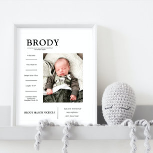Neugeborene Geburtsstaten drucken für Kinderzimmer Poster