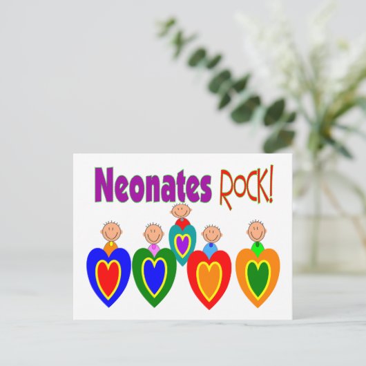 Neugeborene Geschenke "Neonates ROCK"! Postkarte (Stehend Vorderseite)