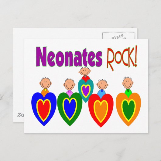 Neugeborene Geschenke "Neonates ROCK"! Postkarte (Vorne/Hinten)