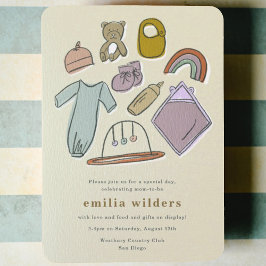 Neugeborene Illustrationen Kinderdusche anzeigen Einladung