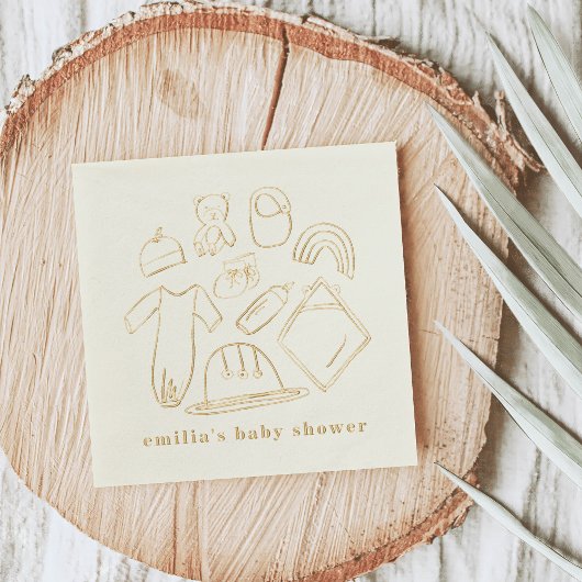 Neugeborene Illustrationen Kinderdusche Servietten Mit Folie